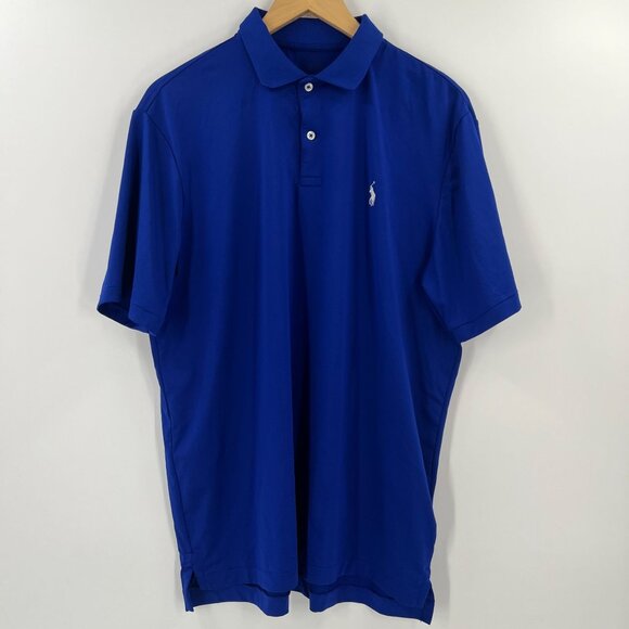Polo Ralph Lauren Men M Performance Royal Blue Stretch Golf  Preppy Casual - Picture 1 of 9